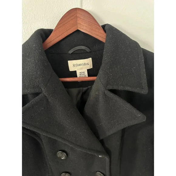 St. John's Bay Black Pea Coat - Picture 2 of 4